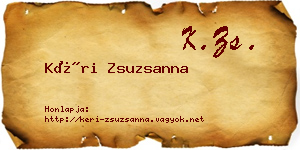 Kéri Zsuzsanna névjegykártya